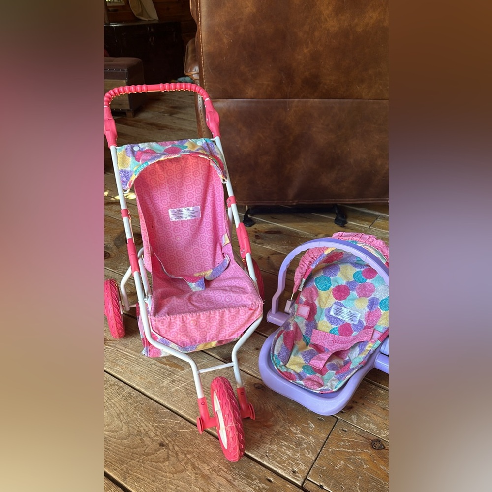 American Girl Doll Stroller and Car Carrier
